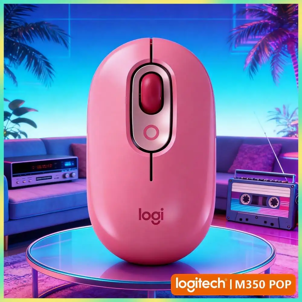 Eco-Friendly Logitech M350 POP Mouse Recycled Plastic Silent Scroll Multi-Device Connection for Smart TV and Home Media Center