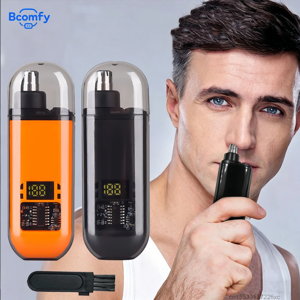 Recortador de vello nasal portátil, mini cortapelos para nariz y orejas para hombres, pequeño, recargable, eléctrico, para cejas y vello nasal.