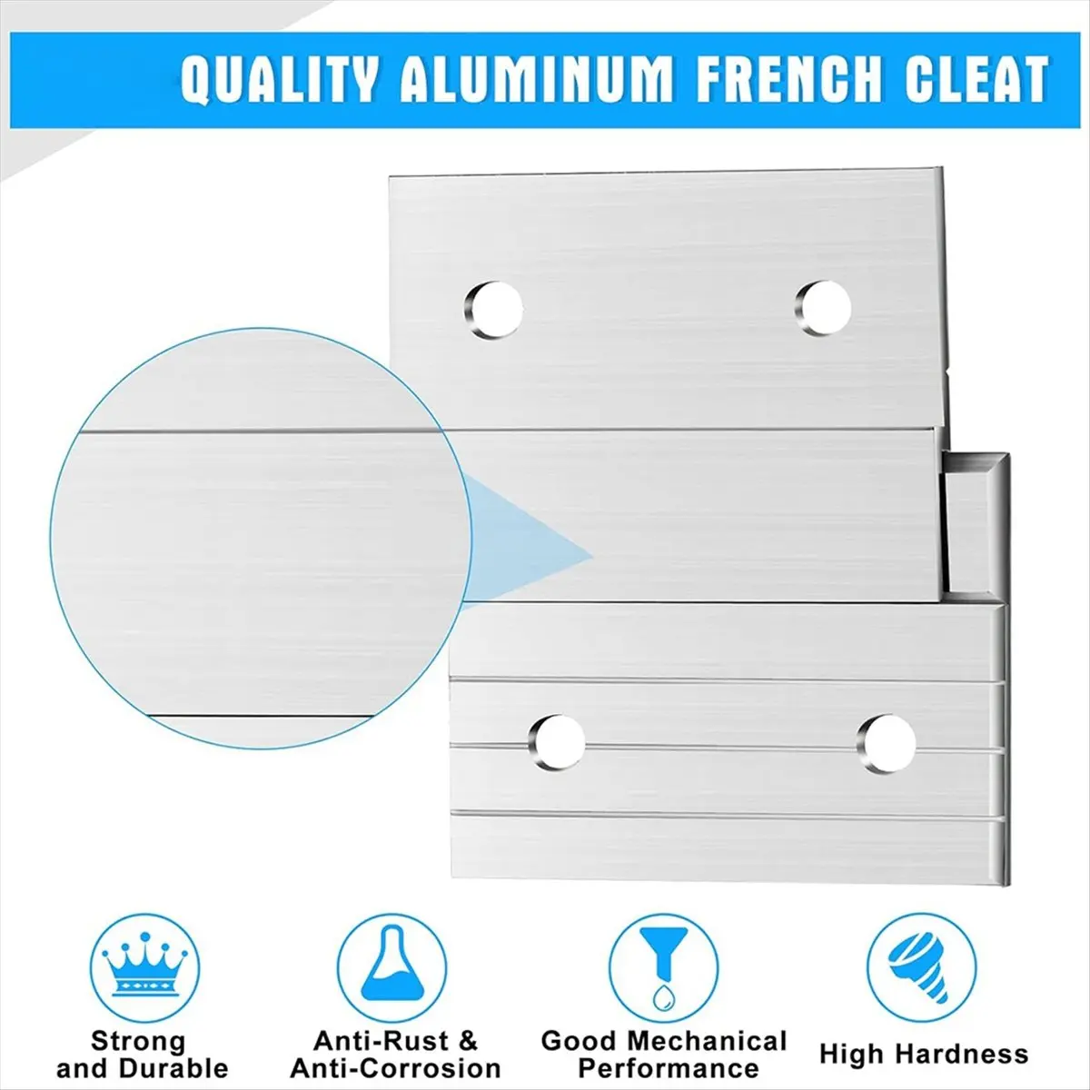 A56K Hardware Kit for Hanging French Plywood Picture Hooks, Wall Bracket Hardware Kit Aluminum Z Bar Hangers 24 Pieces
