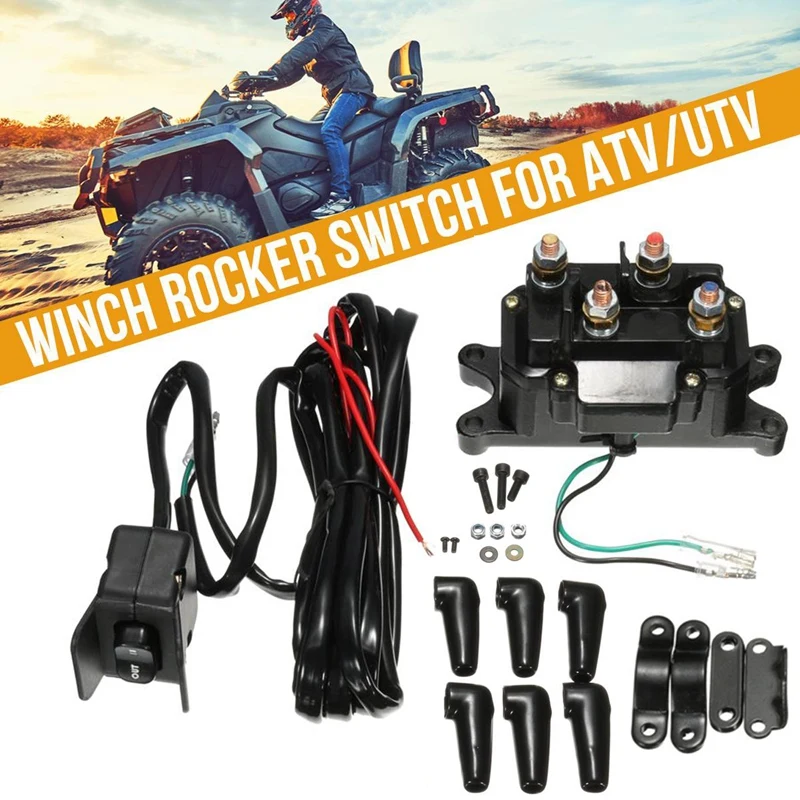 

ATV UTV Winch Rocker Thumb Switch Handlebar Control Line 12V Solenoid Relay Contactor Kits Winches Accessories