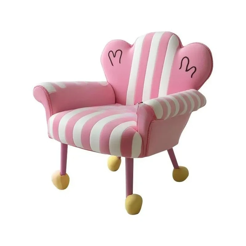 Y1 Living room striped single sofa chair pink girl heart bedroom princess casual makeup chair