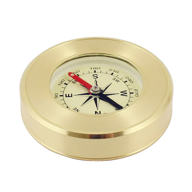 

High-grade Brass Advertising Gifts Outdoor Tools Compass Metal Crafts Tourism Souvenirs Outdoor Compass Camping Hiking Gear