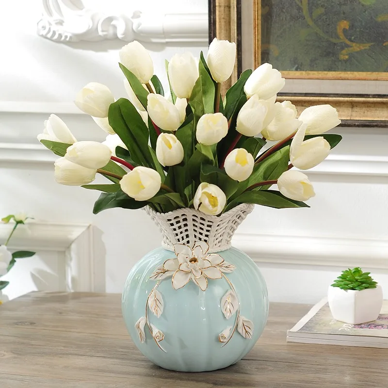 Modern European Style Art Ceramic Vase Flower Home Decoration Jarrones Decorativos Dried Flower Pot
