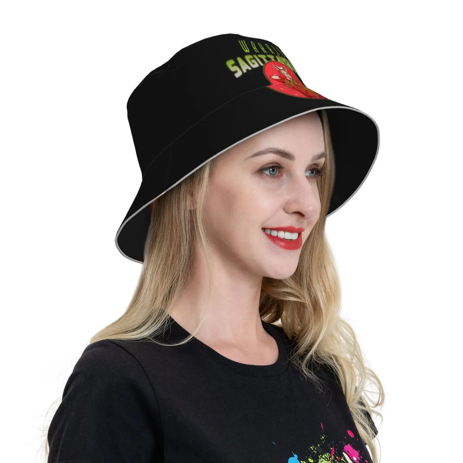 Sagittarius Zodiac Sign Design Cap Diy Foldable Sunshade Fashion Leisure Bucket Hat Astrology Stars Astronomy Zodiac Horoscope