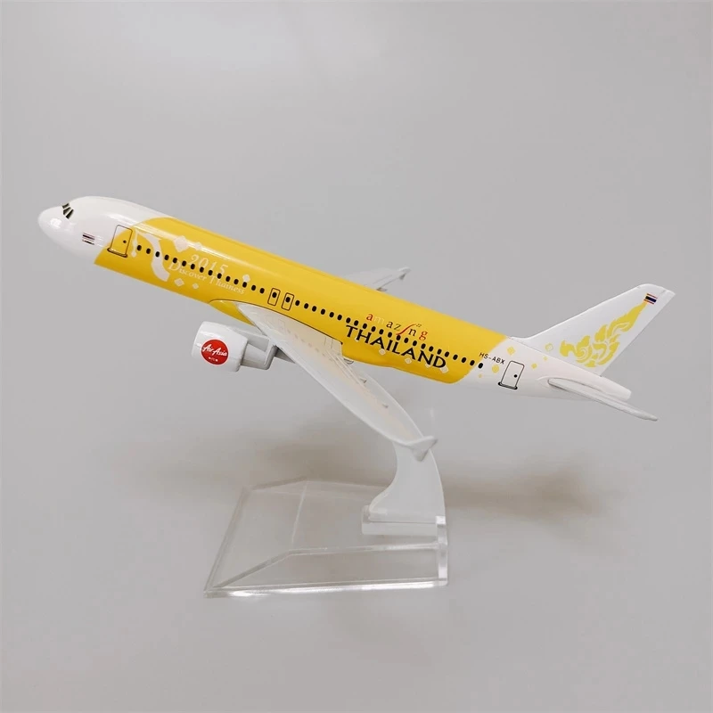 

1/400 Scale 16cm Alloy Metal Airplanes A320 Thai Yellow Airways Plane Model Kids Toys Ornament With Landing Gear