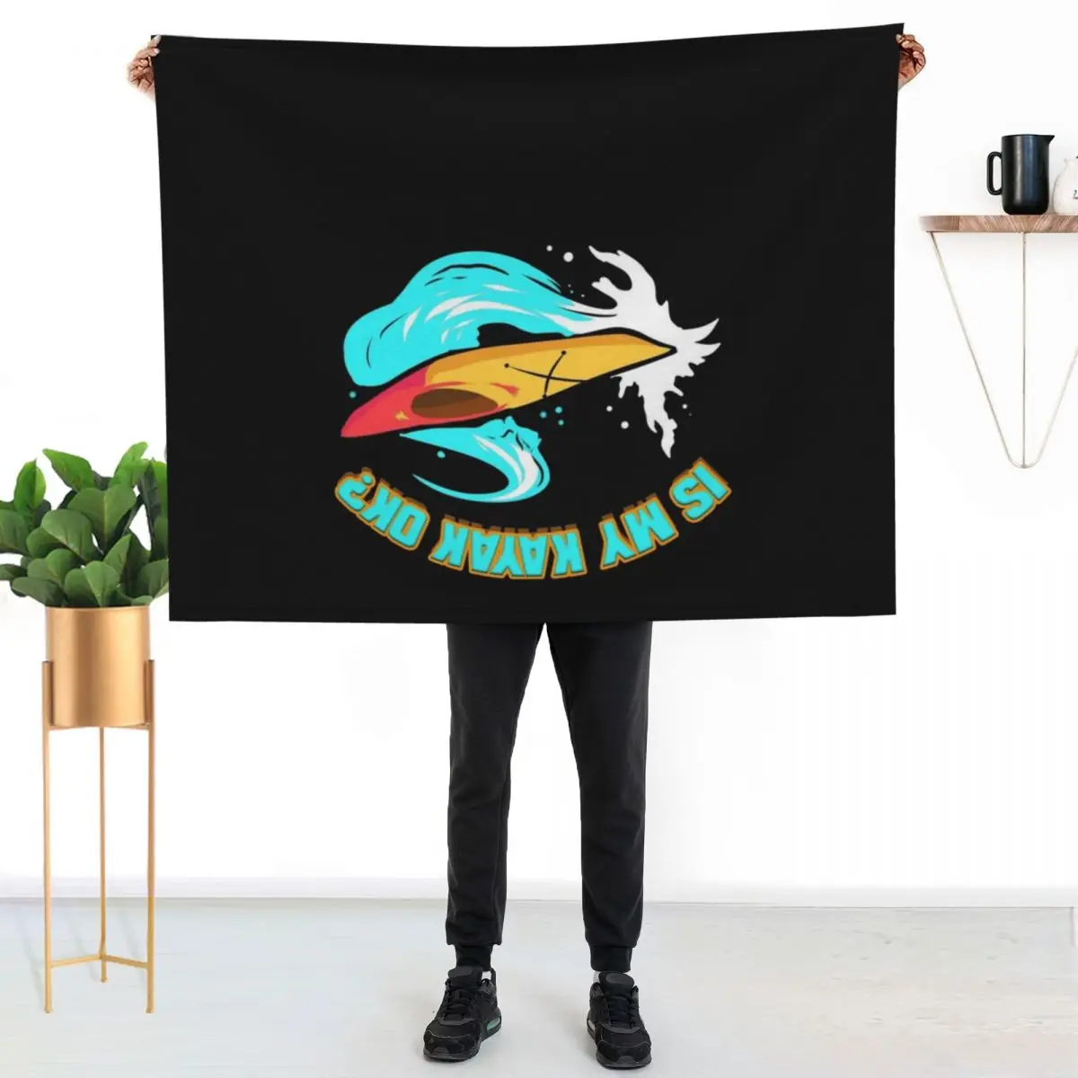 River Kayaking Kayak Trip Boating I Is My Kayak Ok Throw Blanket warm winter Fashion Sofas Baby anime Blankets