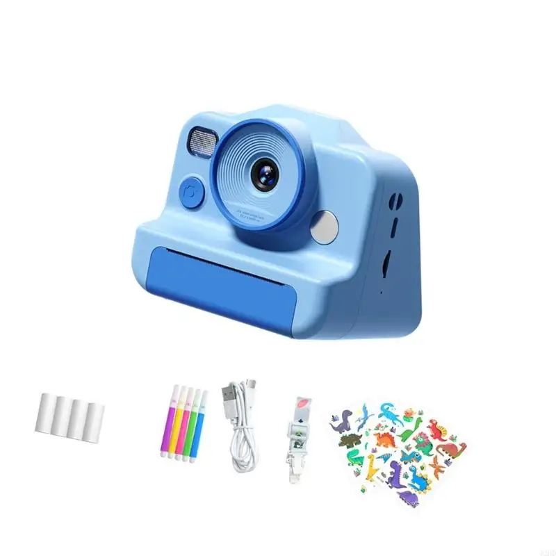 J2HD Children Digital Camera Toy com impressora fotográfica instantaneamente e papel fotográfico Telas proteção para os olhos