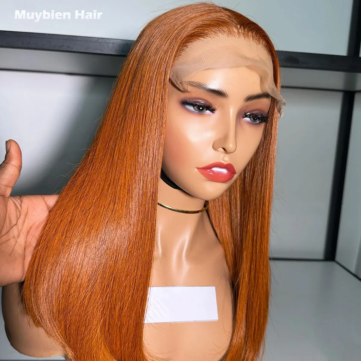 

Orange Color HD Lace Closure Bob Wig 100% Human Hair Ginger 350 Colored Straight Wig 13x4 HD Lace Front Bob Wig Glueless Wigs