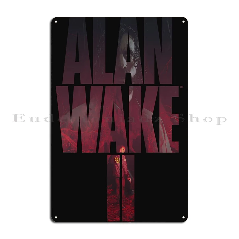 Alan Wake 2 Harritamminen Metal Sign Wall Mural Cave Printing Cinema Rusty Tin Sign Poster