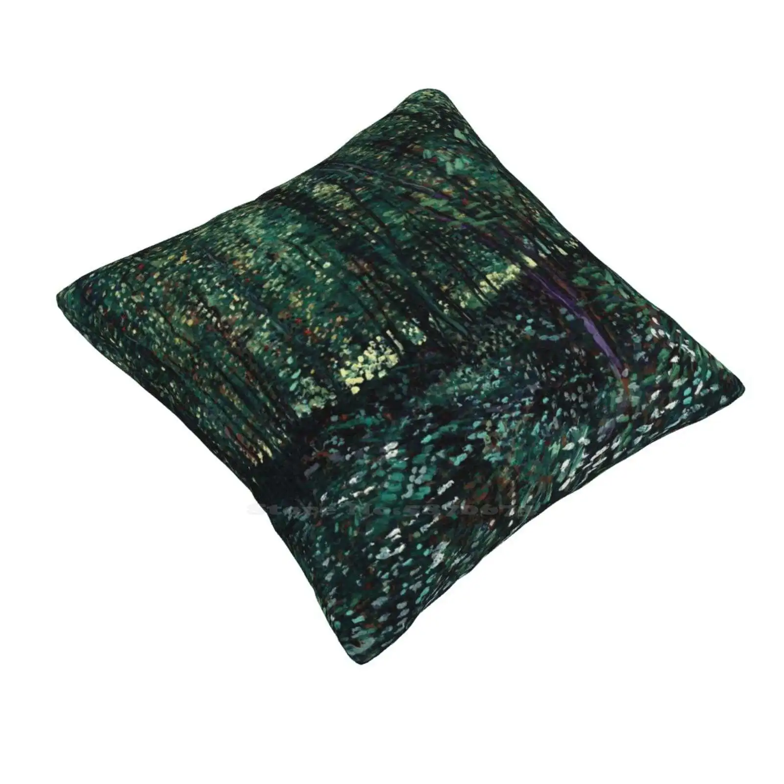 Vincent Van Gogh Trees And Undergrowth 1887 Dark Teal Update Home Sofa Car Cushion Cover Pillowcase Vincent Van Gogh Art