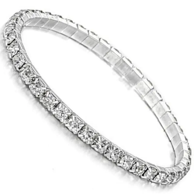 Elegant Shiny Full Rhinestone Stretch Beaded Bracelet For Women Summer Exquisite 3.5mm Jewelry Fashion Styling Gift