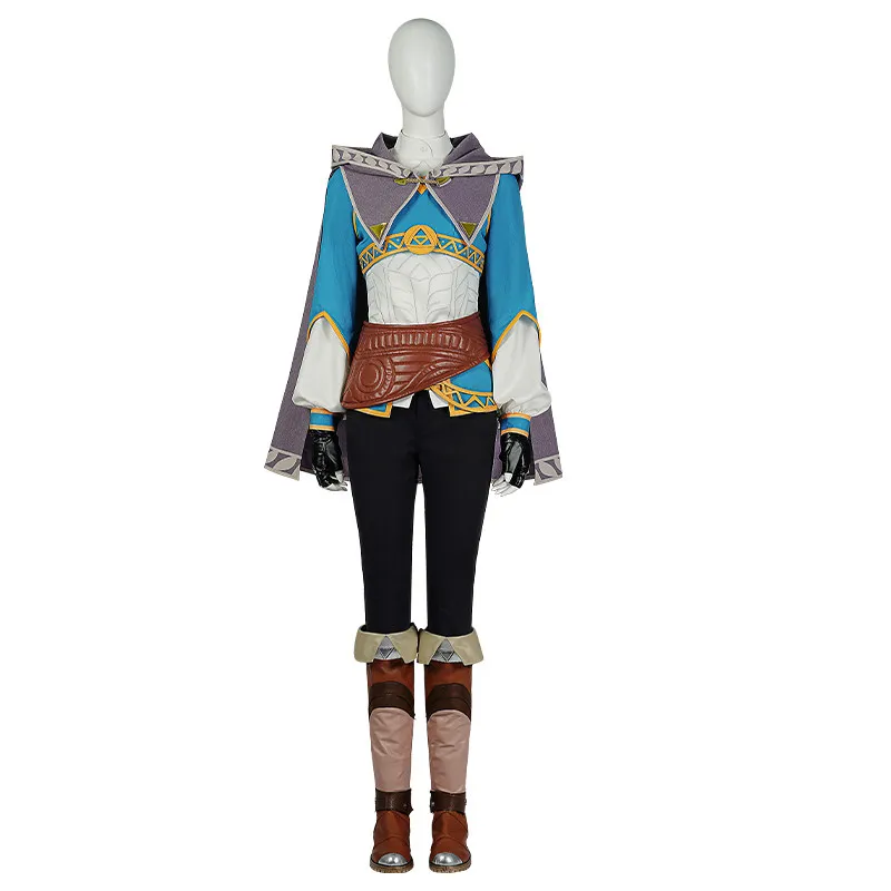 Zelda Cape Princess Training Casual LoZ TOTK Cosplay Costume Kingdom Tears Full Set for Women Halloween Comic Con Anime Outfit