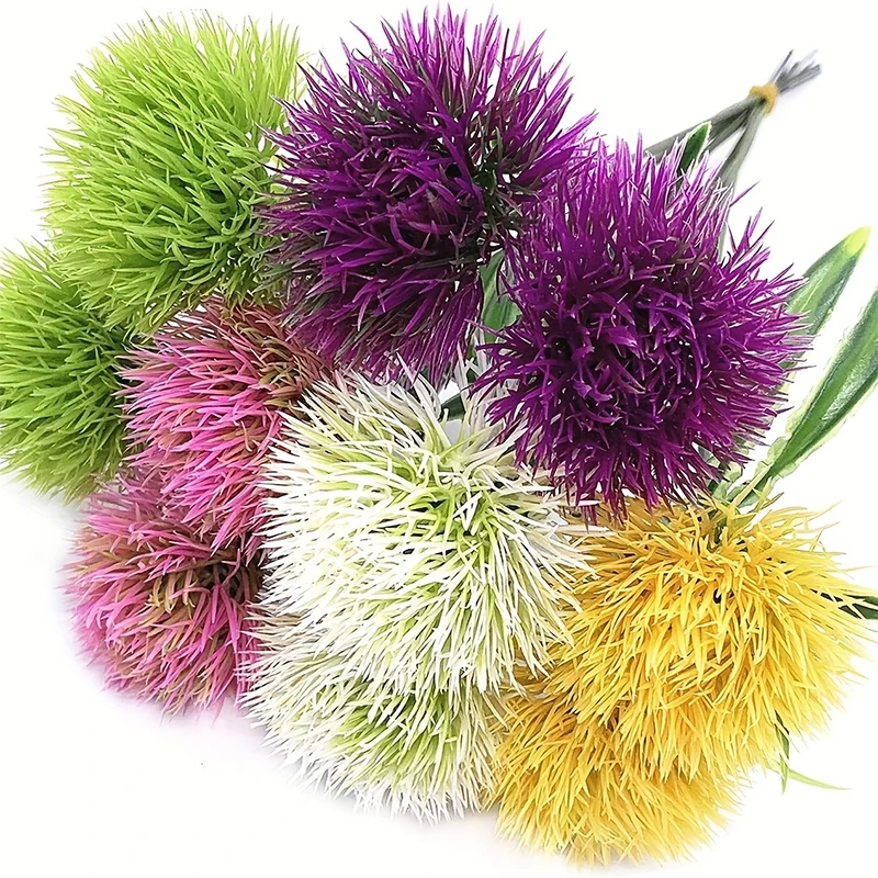 5/10Pcs Dandelion Artificial Flowers Fake Dandelions Bouquet Home Vase Room Garden Decoration Simulation Plants Wedding Decor