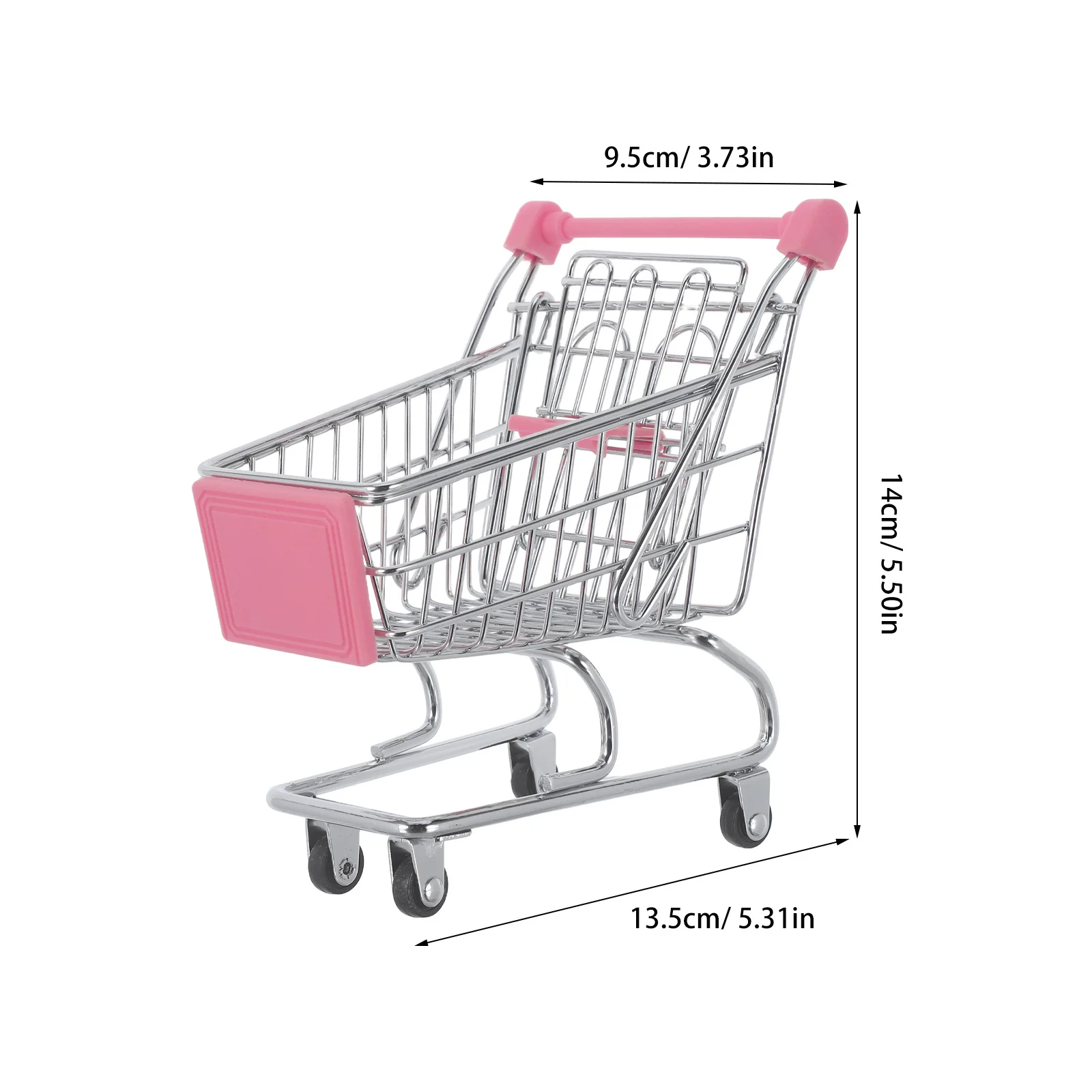 Mini Shopping Cart Metal Grocery Cart Pretend Play Handcart Basket Supermarket Role Play Office Organizer Mini Model Toy