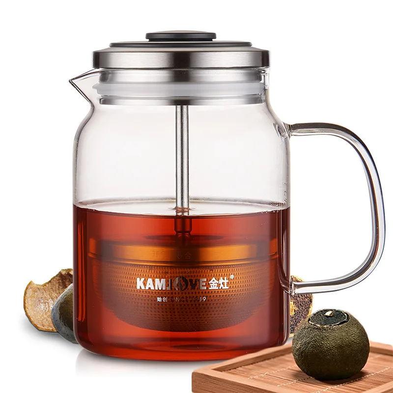 

Kamjove Teapot Pressure Pot Coffee Pot Art Pot French Presses Tea Pot for Pu-erh ORANGE Tea A75 A76 380ml 560ml