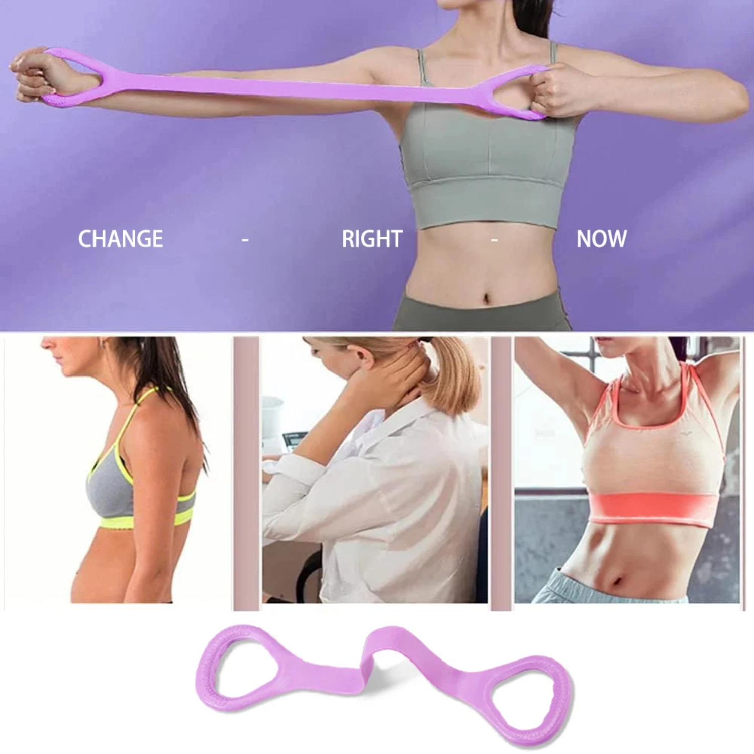 Fitness Workout Resistance Band Arm Back Shoulder Exercise Elastic Training Band Yoga Pilates Physical Therapy Equipment