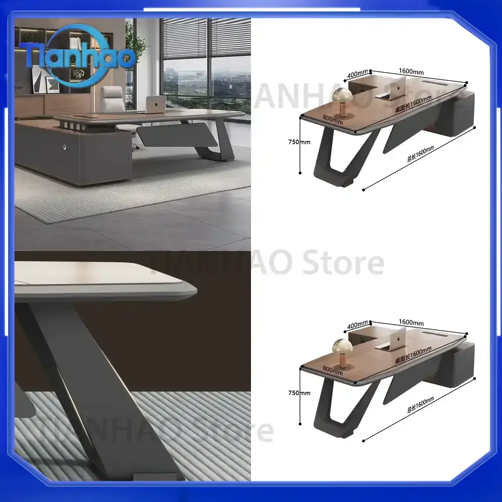 Deluxe Executive Boss Desk for Office Furniture Manager CEO and Business Professionals