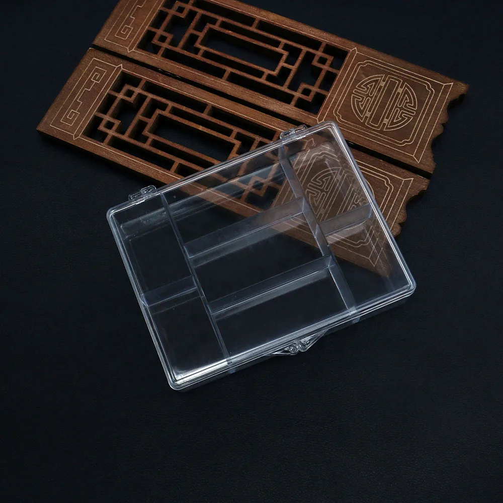 Multi-compartment Covered Jewelry Storage Box Small Transparent Earring Rice Bead Display Tool Portable Organizational Container
