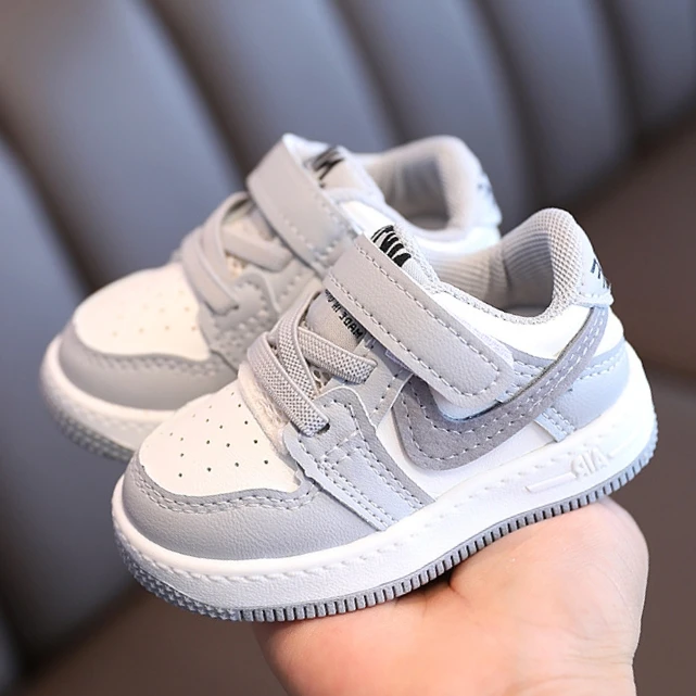 Children Girl Sport Shoes Kid Boy Pu Leather Casual Shoe Soft Soles Anti-skid Sneakers New Baby Flat Bottom Shoes Running Sneake