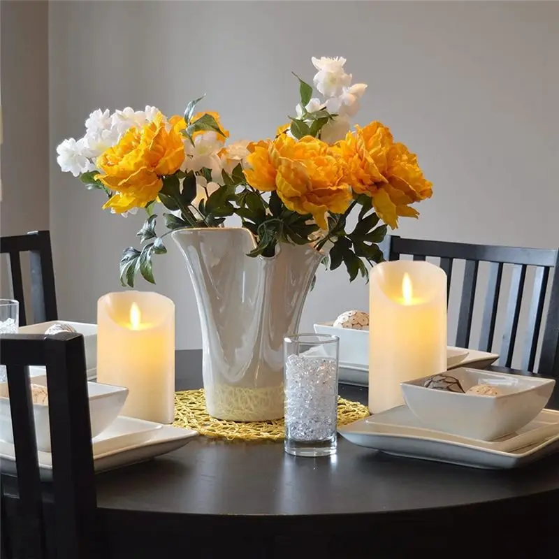 Dec.-LED Candles, Flickering Flameless Candles, Rechargeable Candle, Real Wax Candles with Remote Control,12.5cm A