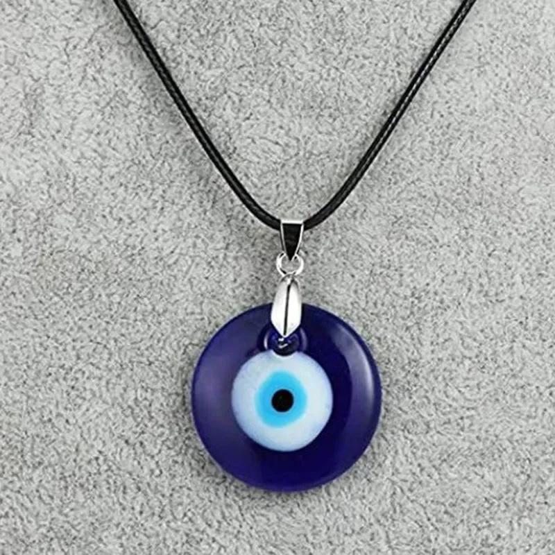 FSUNION Vintage Turkish Blue Evil Eye Pendant Choker Necklace Lucky Clavicle Chain Party Jewelry For Women 2024 Gifts