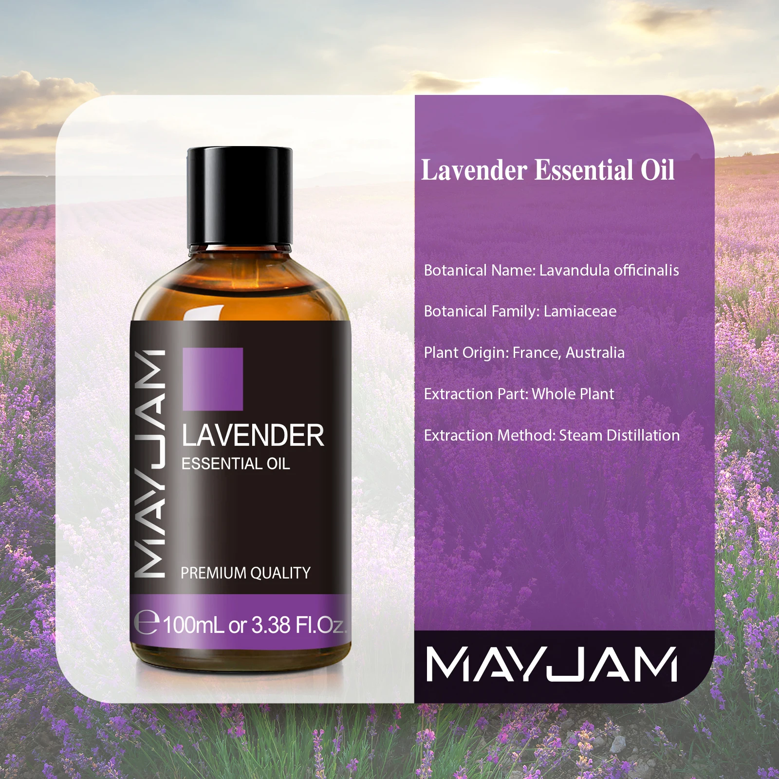 MAYJAM 100ML Essential Oil Aromatherapy Lavender Aroma for Humidifiers Burner Aromatic Candles Air Freshener Massage