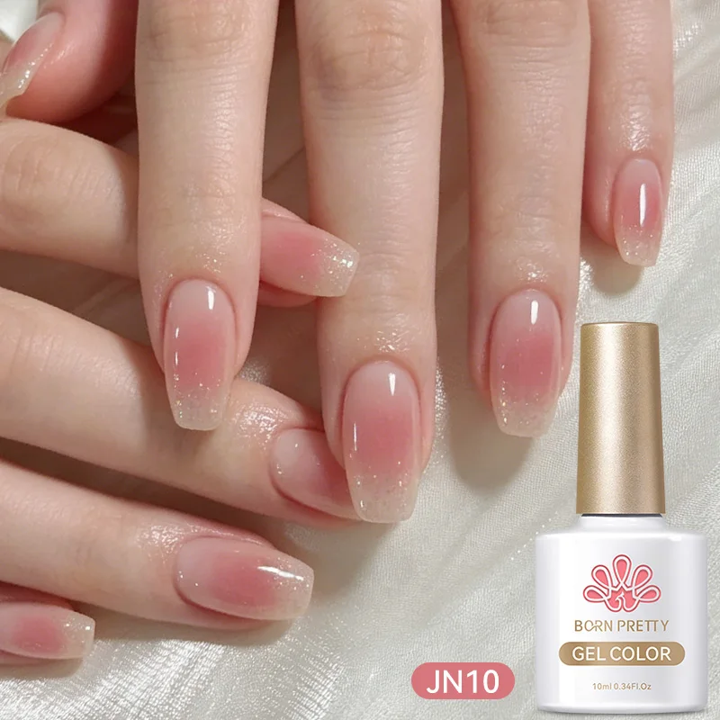 BORN PRETTY 10ml Blush Jelly Ice Transparent Nude Pink Gel Nail Polish UV LED Soak Off Home DIY Salon Nail Art Manicure
