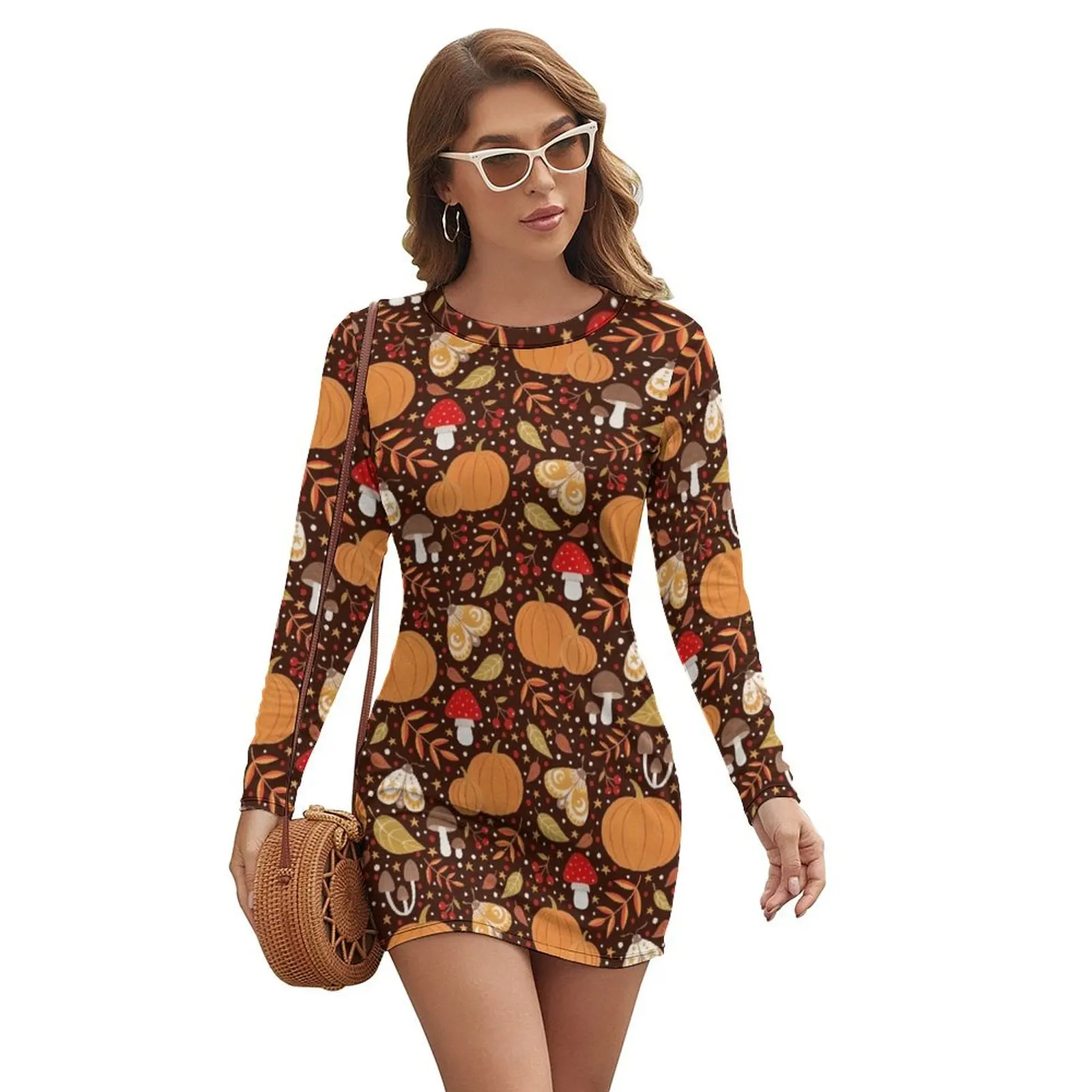 

Autumn elements Long-sleeved Dress Beachwear Women's evening dress