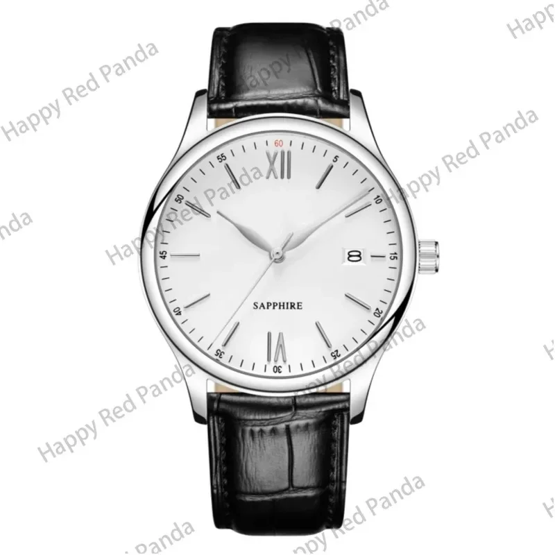 Sapphire glass mirror business casual simple dress retro fashion leather belt waterproof watch quartz men's watch