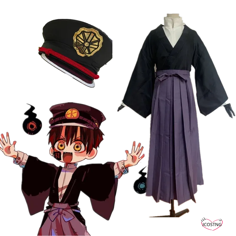 Anime toaleta Hanako-Kun hakama spodnie kendo kostium cosplay tsukala Yugi samurajskie kimono mężczyźni zestaw kobiety ou MN8