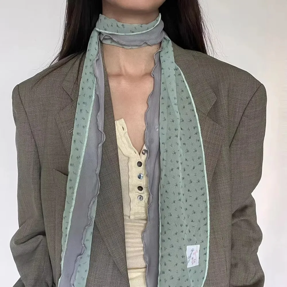 

Модные повязки на голову для женщин, длинный шарф-платок, тонкая шелковая лента для сумки, декоративная лента для платья, цветочный кружевной шарф, летний аксессуар