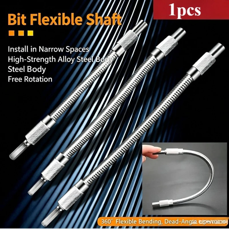 1pcs ﻿multi-functional hexagonal handle universal flexible shaft directional screwdriver connection extension rod tool accessory
