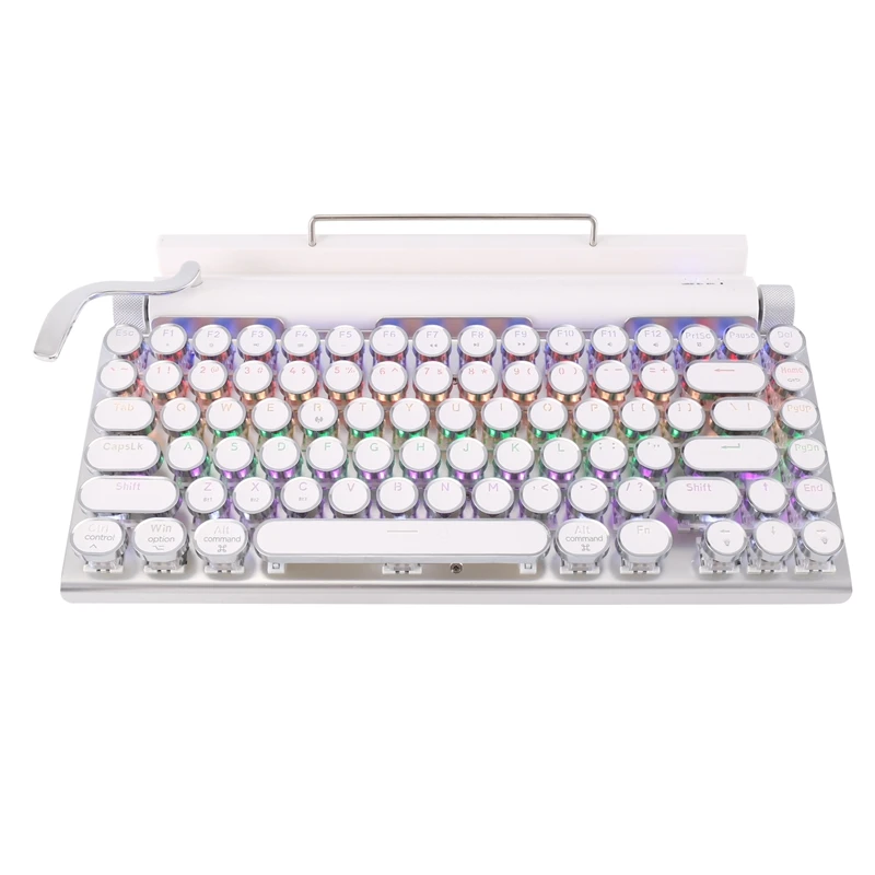 

83 Keys Retrotypewriter Keyboard Retro Bluetooth Mechanical Keyboard USB Mechanical Punk Keycaps For Desktop PC/Laptop/Phone