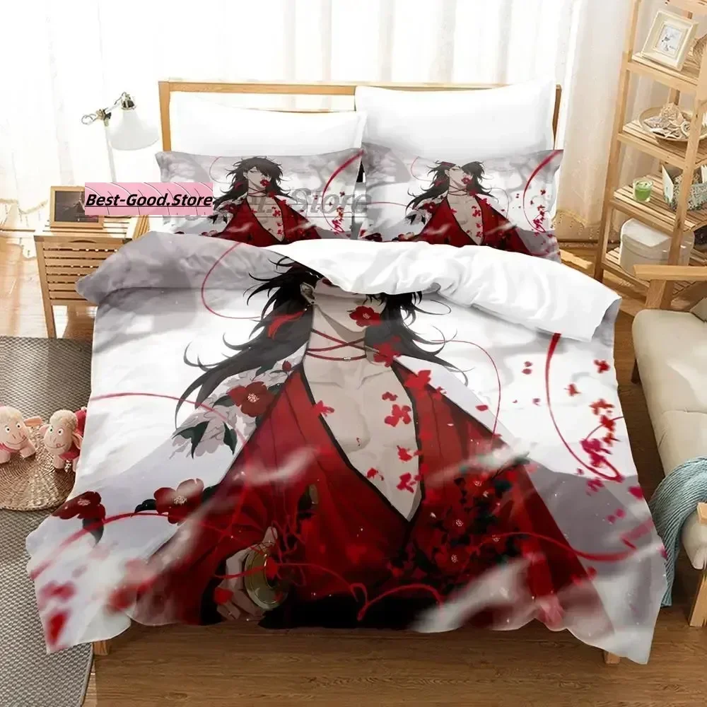 Hololive vox Akuma Bedding Set Duvet Cover Sheet Printed Bed Set Pillowcase Bed Full Queen King Size Comforter Bedroom