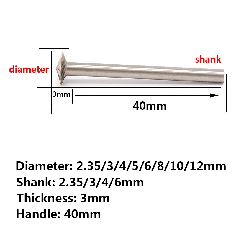 2.35/3/4/5/6/8/10/12mm HSS Multi-sheet fresatura disco da taglio 2.35/3/4/6mm gambo per Dremel utensili rotanti lavorazione del legno intaglio
