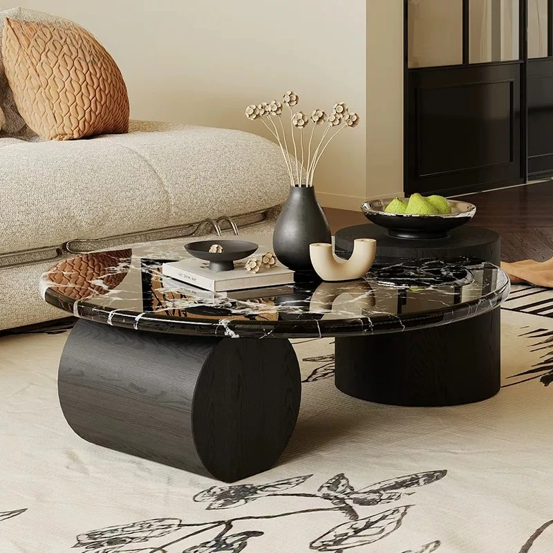 Wooden Japanese Living Room Coffee Tables Glass Top Black Designer Coffee Tables Round Modern Mesa De Centro Sala Furniture Home