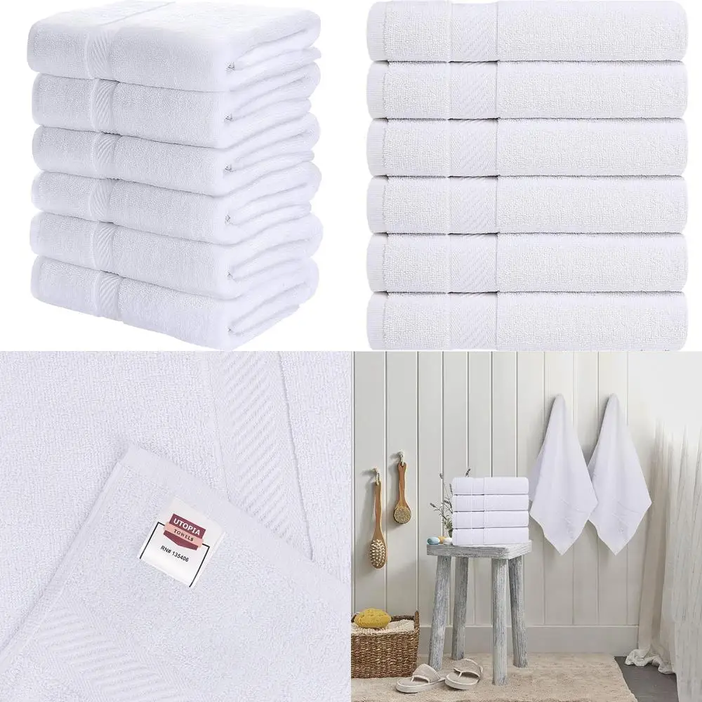 

Набор банных полотенец из 100% хлопка с высокой впитывающей способностью, 18 шт., 24x48 дюймов, 500 GSM, легкие полотенца среднего качества