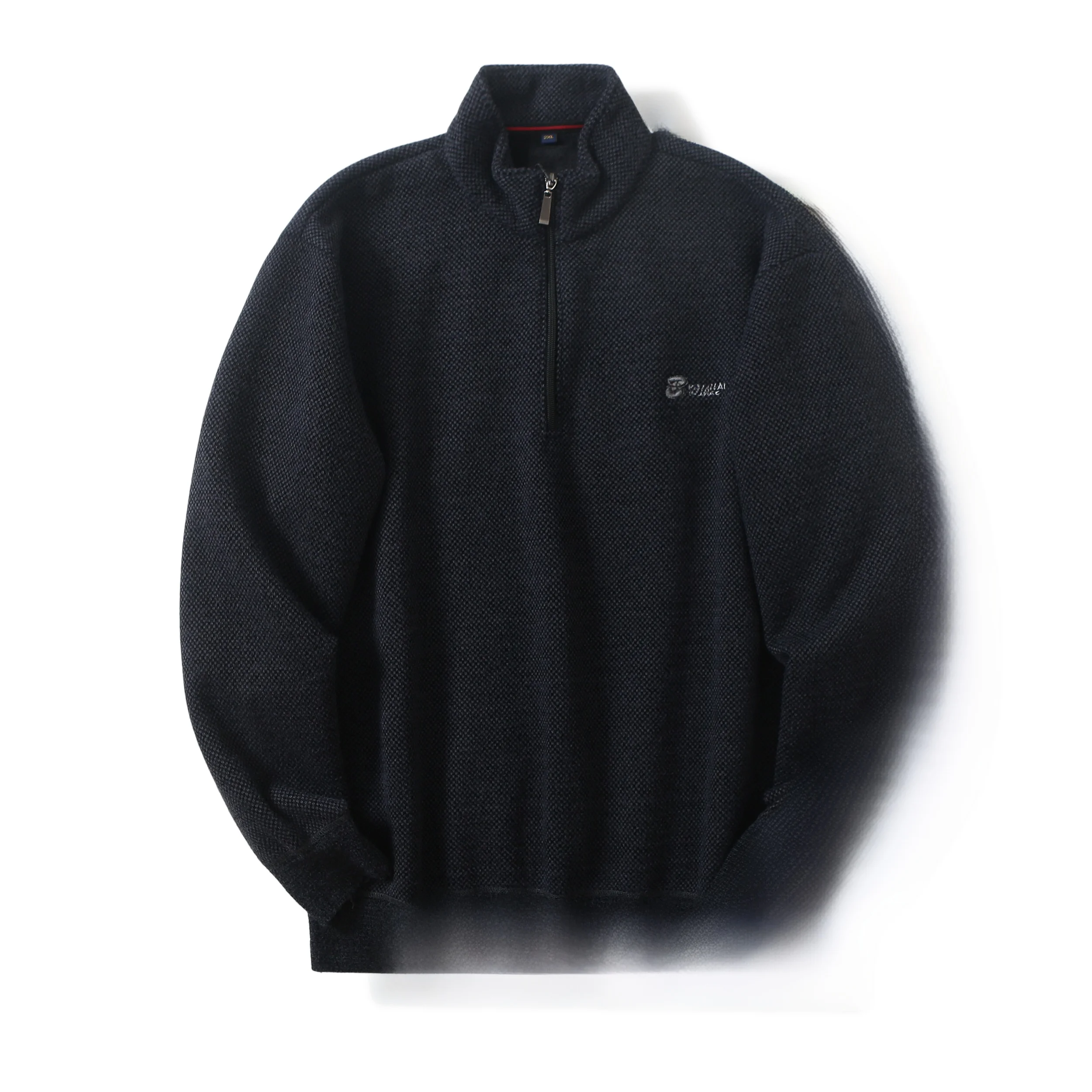 سترة مريحة مبطنة بسحاب للرجال، ملابس كاجوال من نسيج البوليستر والنايلون، ملابس تريكو دافئة ومريحة