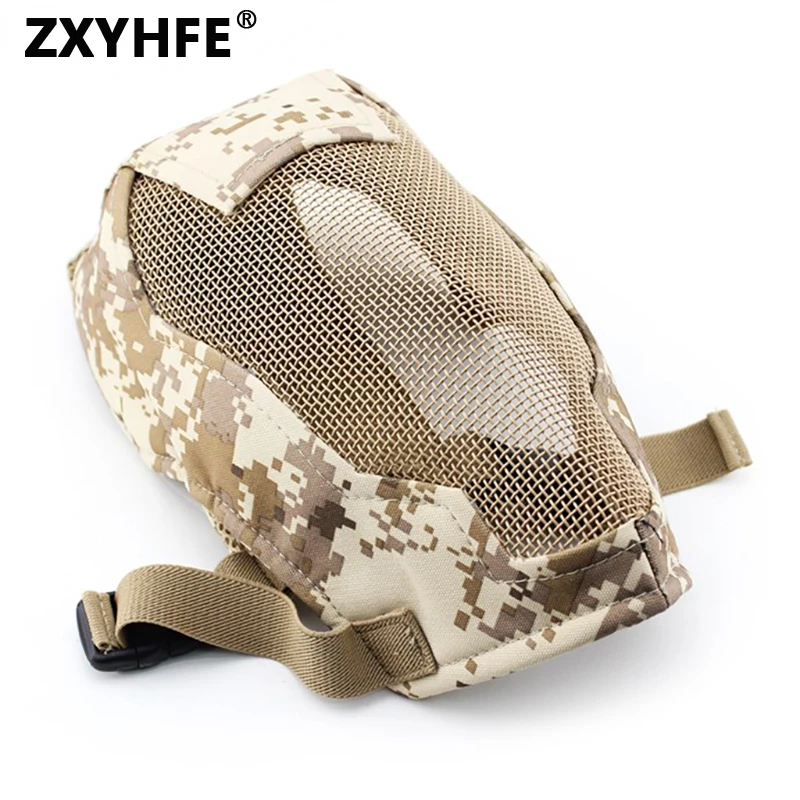 

ZXYHFE Tactical Full Face Steel Mesh Mask Paintball Accesories Shooting Protective Gear CS Low-carbon Hunting Airsoft Equipment