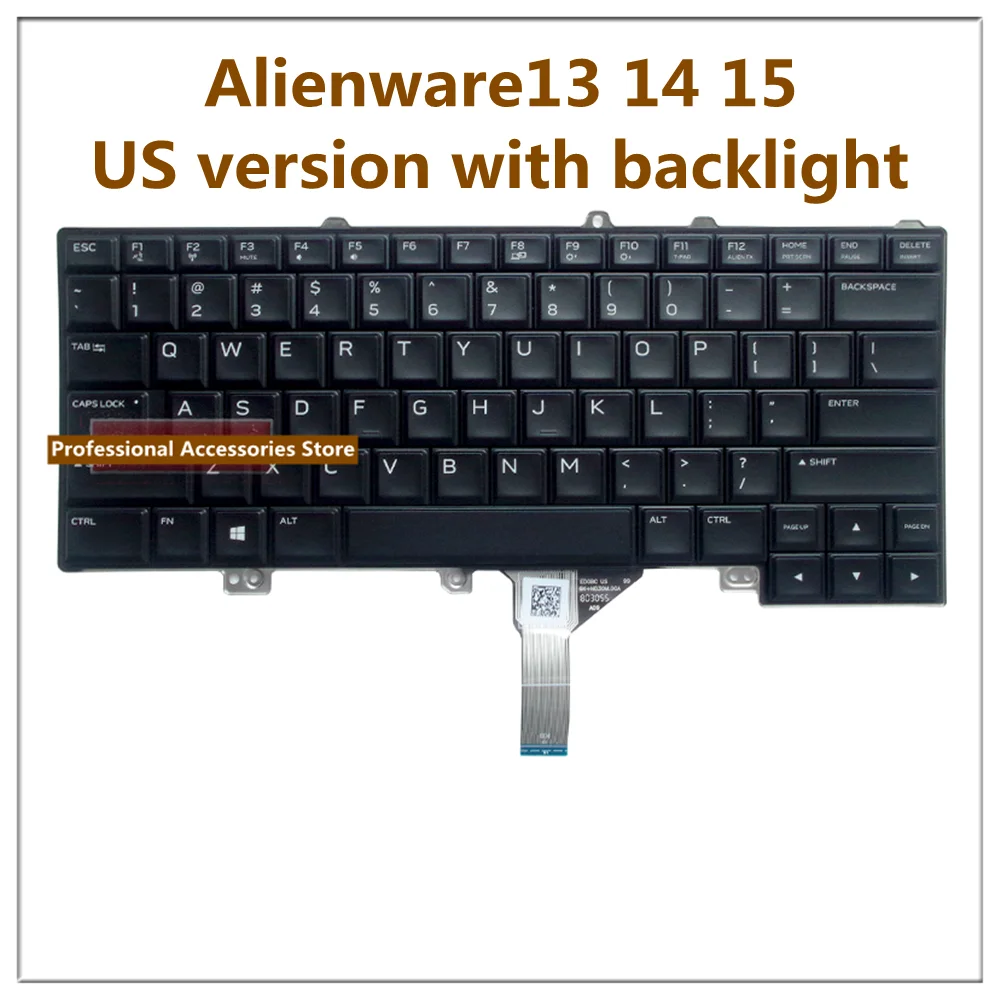 Laptop Shell for Dell Alienware13 Alienware14 Alienware15 R3 R4 Alienware17 R4 R5 Keyboard with Backlight New Original