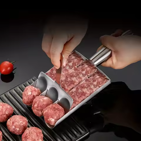 Easy-Release Non-Stick Meatball Maker Set - Manual Meatball Spoon for Effortless Fish Balls-Ideal Kitchen Tool for Home Cooking