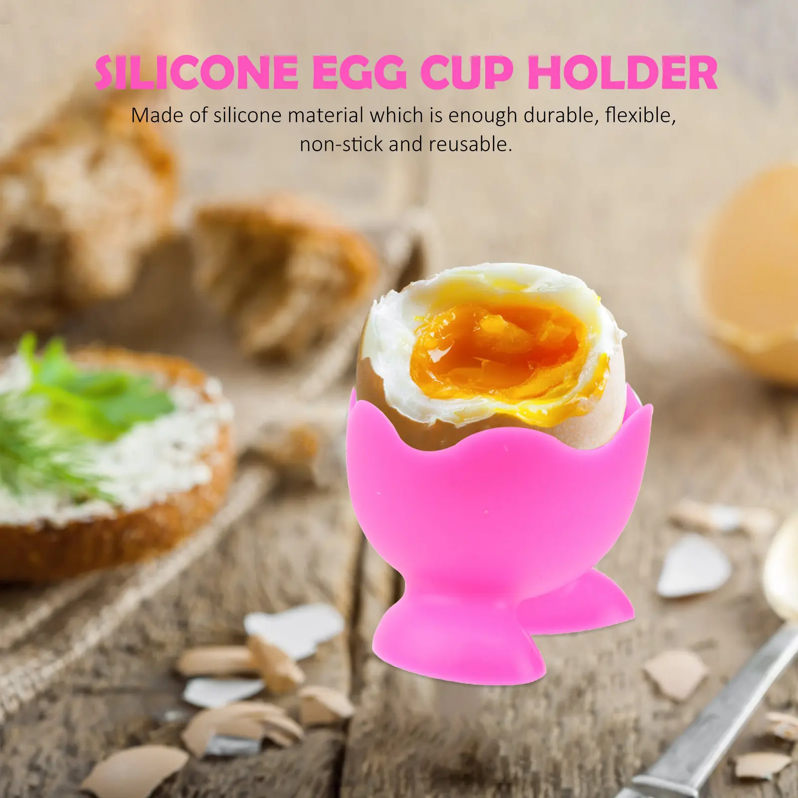 3Pcs Silicone Egg Cups Holder Set Flexible Reusable Egg Cooker Cups for Soft Boiled Eggs Kitchen Dining Room Breakfast Serving