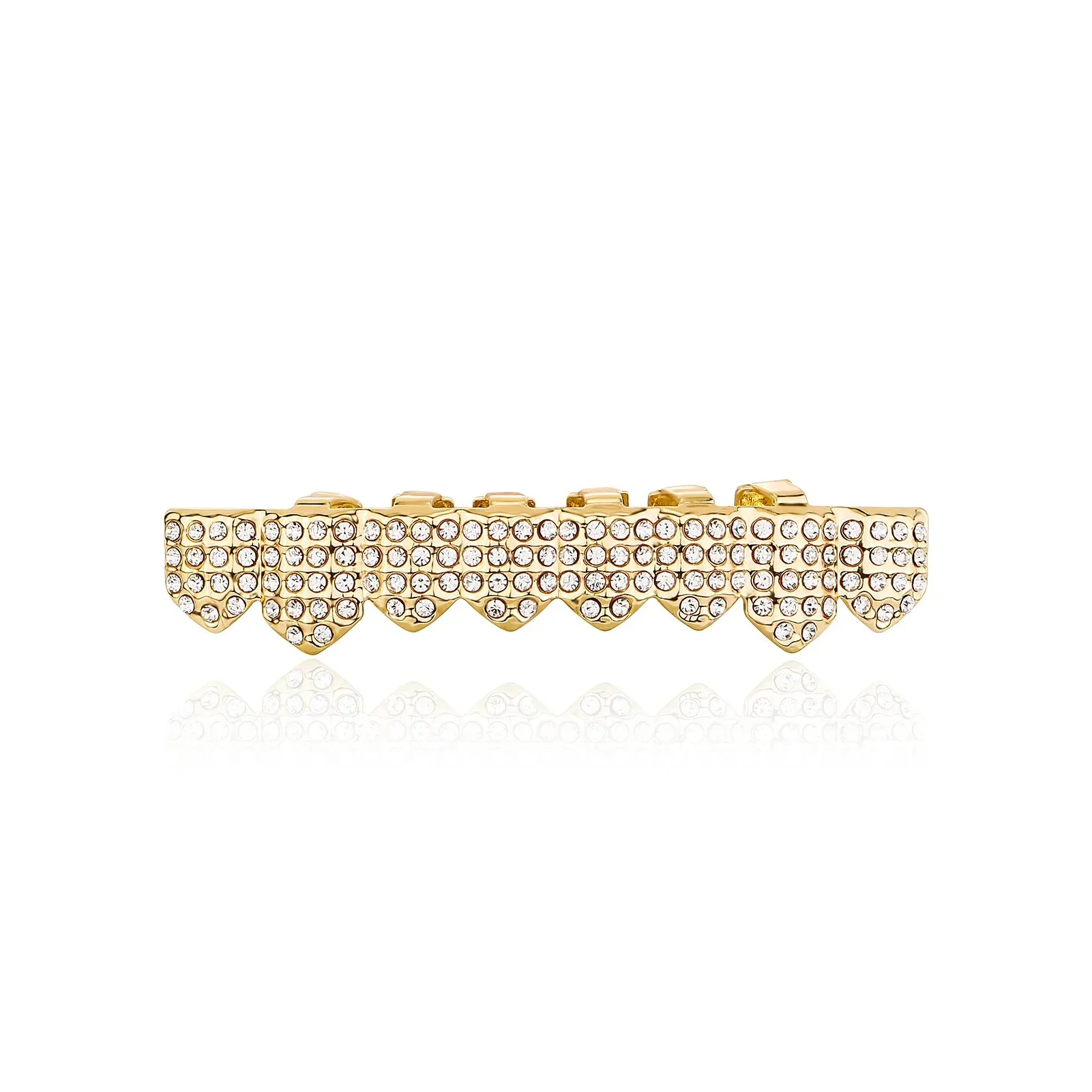 Punk Vollzirkonia Grillz Unisex 8 Oben & 8 Unten Abnehmbare Zahnschmuckstücke Hochwertige Modische Zahnschmuckstücke für den Mund – Detail 10