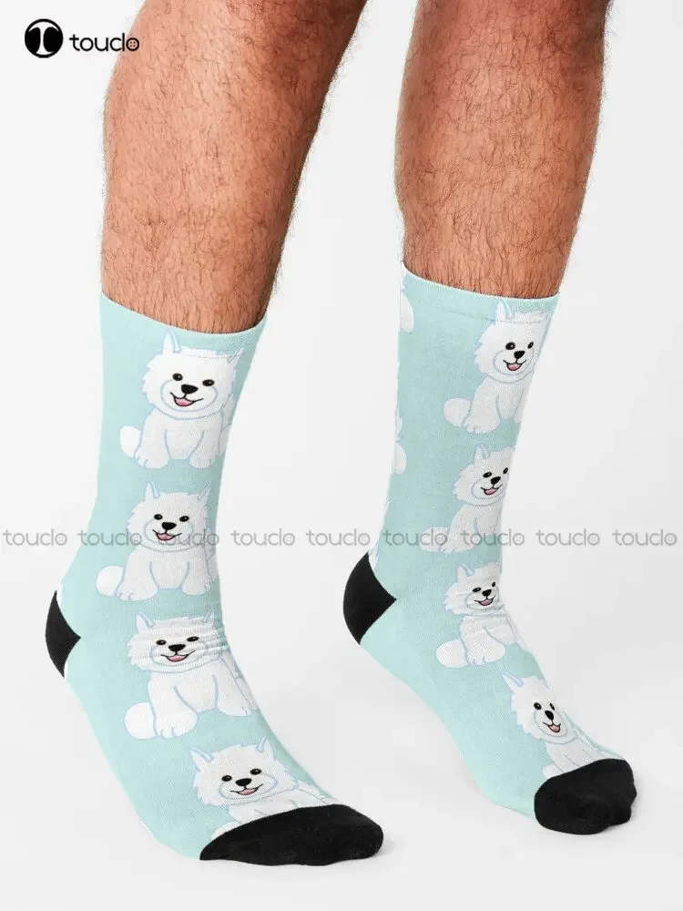 Webkinz Samoyed Socks Women Workout Sockss 360° Digital Printing Personalized Custom Unisex Adult Teen Youth Socks Custom Gift