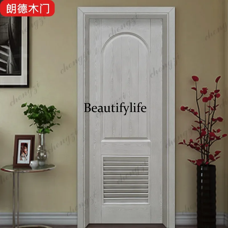 Y136 Y136 American simple red oak open paint bedroom set custom kitchen and bathroom multi-layer solid wood home swing door