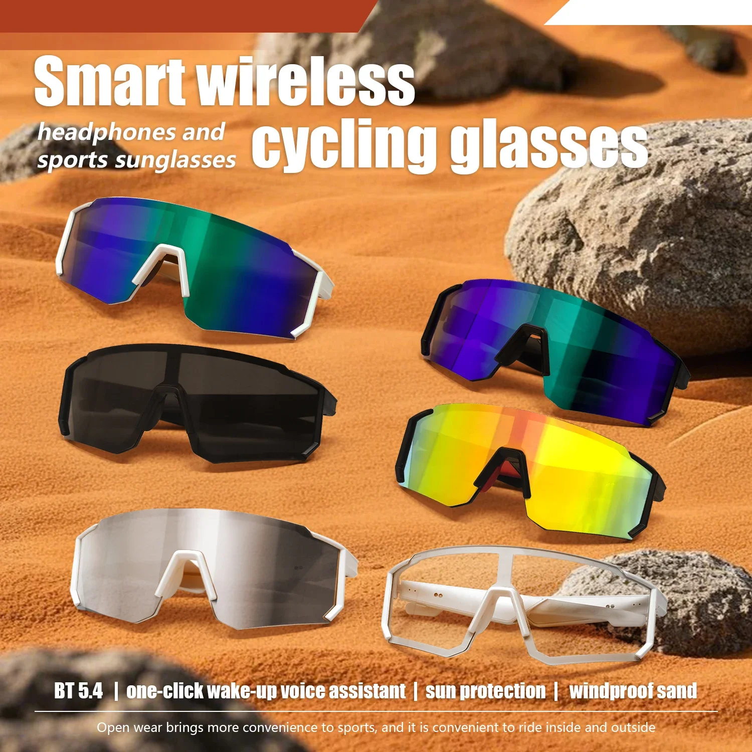 Новые Bluetooth 5,4 QY-PRO 1, умные очки, спортивные солнцезащитные очки для вождения, уличные Hi-Fi звуковые вызовы, музыкальная беспроводная Bluetooth-гарнитура