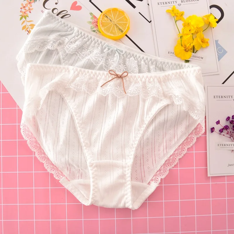 New Sexy Cotton Hollow Breathable Women Underwear Delicate Lace Soft Solid Female Panties High Quality Seamless Low Waist Breifs