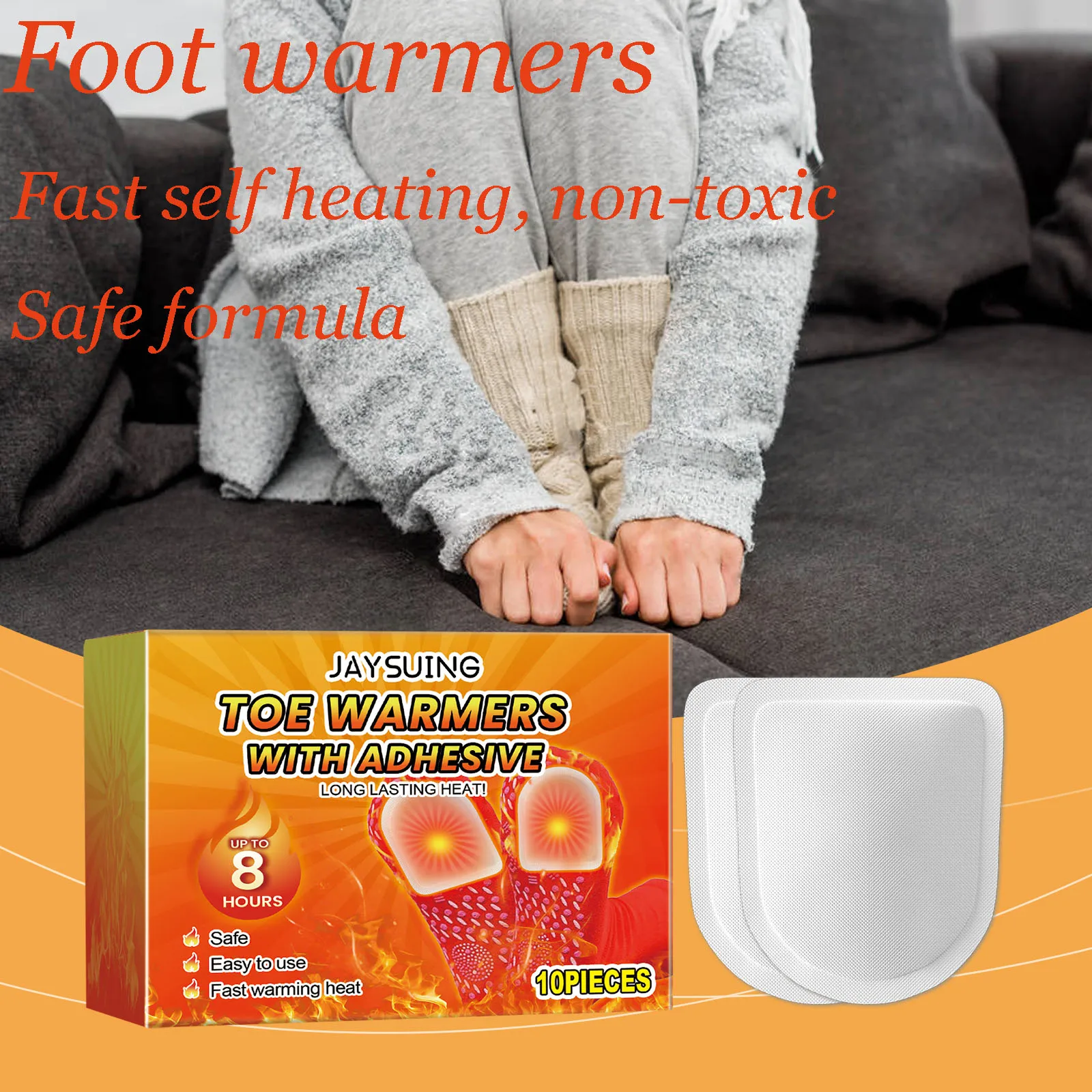 Zehenwärmer mit Kleber, tragbar, leicht, schnell erhitzend, langlebig, wärmend, geruchlos, bequeme Füße, warmer Aufkleber für den Winter