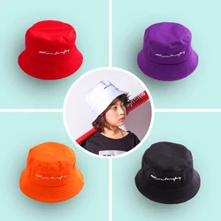 New Letter Print Bucket Hats Boys Hip Hop Girls Street Dance Literary Fisherman Fashion Hat Summer Outdoor Sun Hat Beach Cap