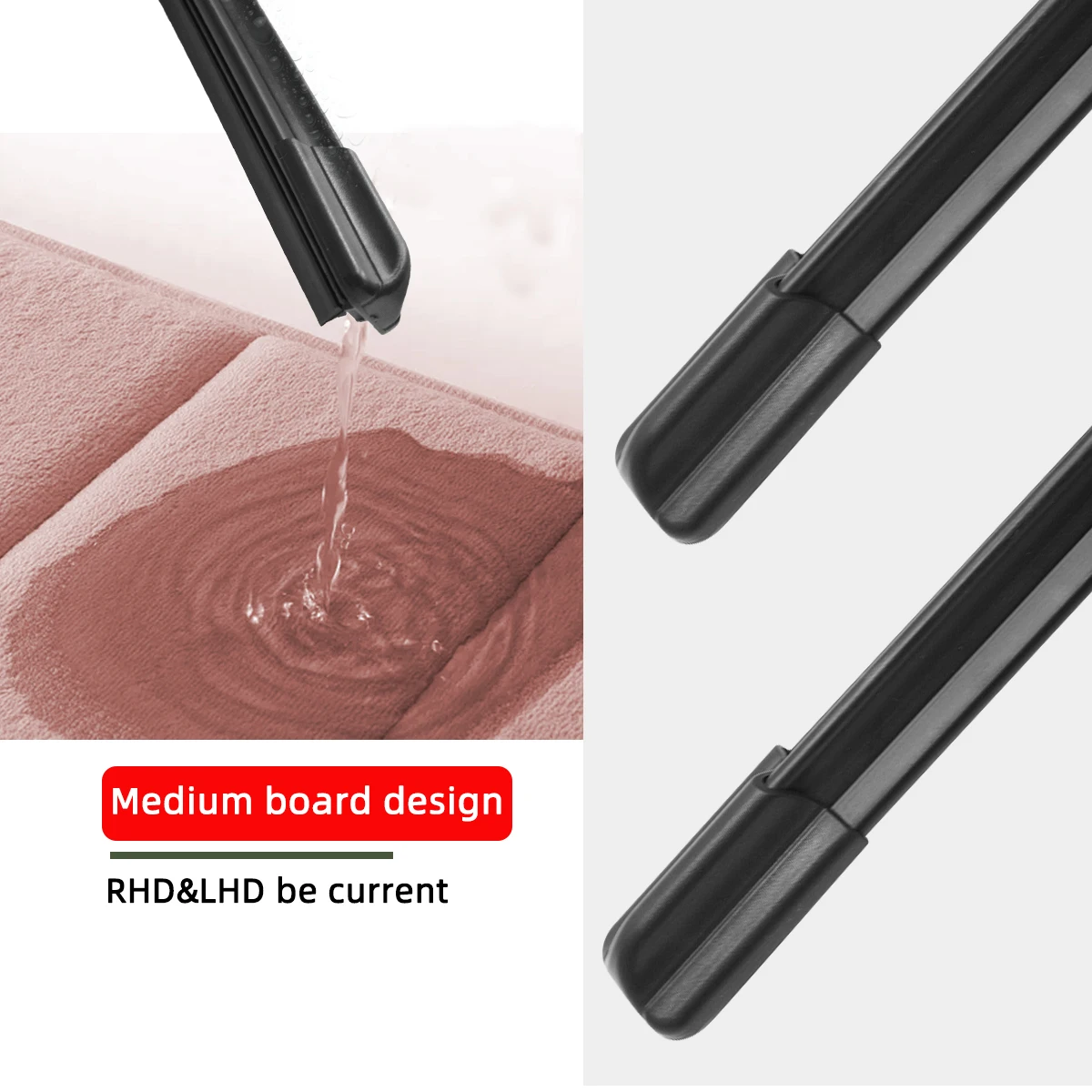 1PC Wiper Universal J/U-Shaped Hook Frameless Wiper Natural Rubber Strip Windshield Wiper13\